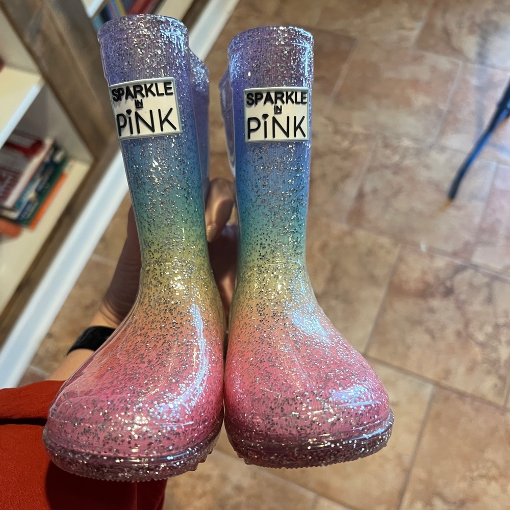 Sparkle In Pink Rainboots
